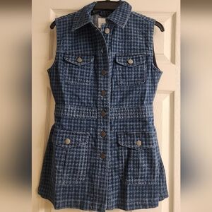 Seventy + Mochi Blue Denim Houndstooth Vest-NWT